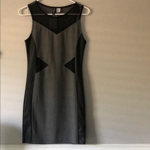 mesh gray cocktail dress